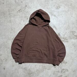 Mocha Brown Boxy Cropped Hoodie